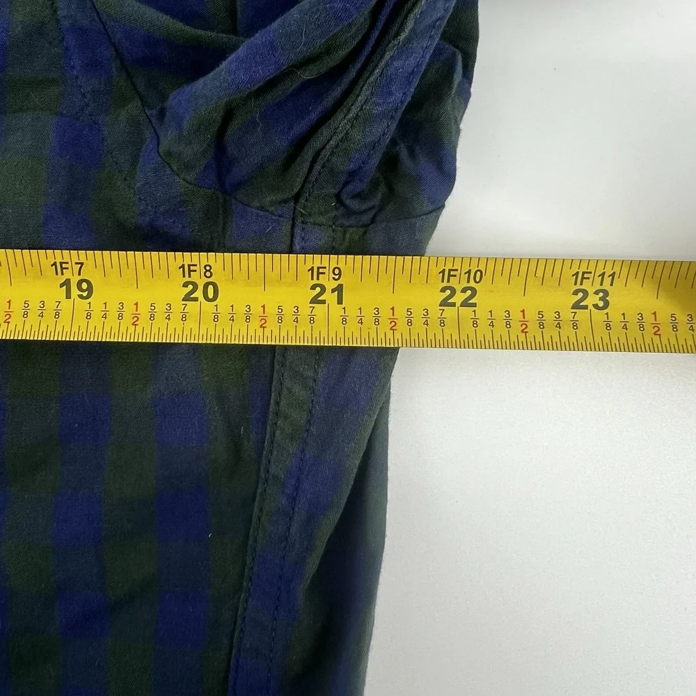 J.Crew Plaid Button-Down Shirt‎ Men's Size M Blue Green  Cotton